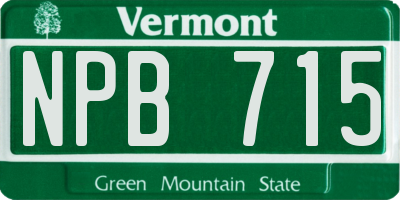 VT license plate NPB715