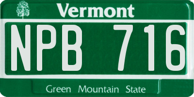 VT license plate NPB716