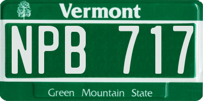 VT license plate NPB717