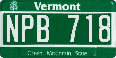 VT license plate NPB718