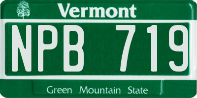VT license plate NPB719