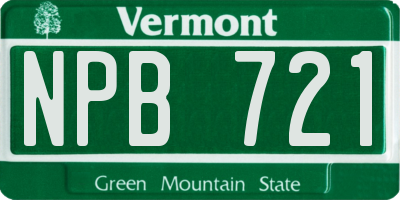 VT license plate NPB721