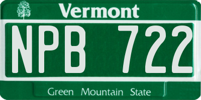 VT license plate NPB722