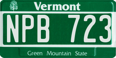 VT license plate NPB723