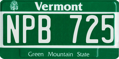 VT license plate NPB725