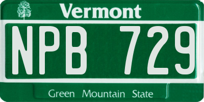 VT license plate NPB729