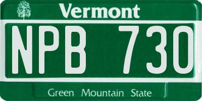 VT license plate NPB730