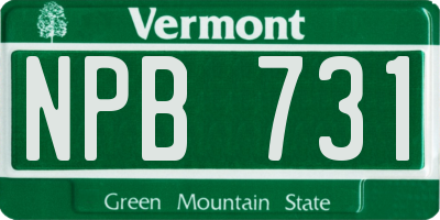 VT license plate NPB731