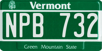 VT license plate NPB732