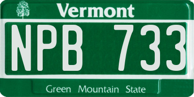 VT license plate NPB733