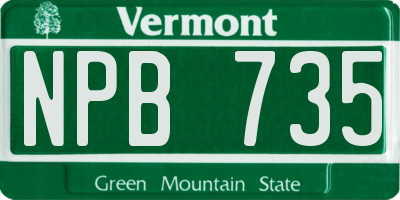 VT license plate NPB735