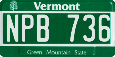 VT license plate NPB736