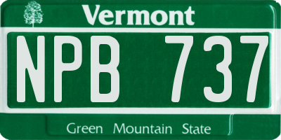 VT license plate NPB737