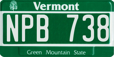 VT license plate NPB738