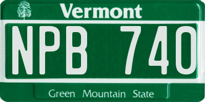 VT license plate NPB740