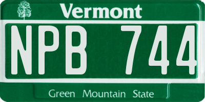 VT license plate NPB744