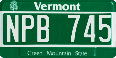 VT license plate NPB745