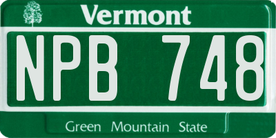 VT license plate NPB748