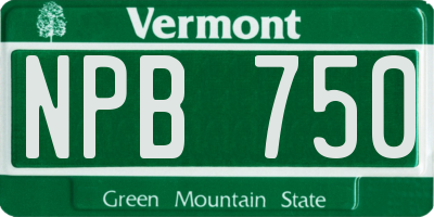 VT license plate NPB750