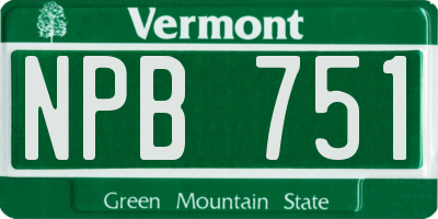 VT license plate NPB751