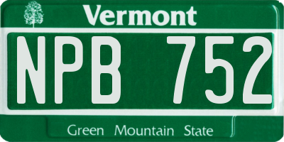 VT license plate NPB752