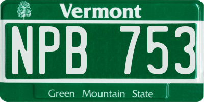 VT license plate NPB753
