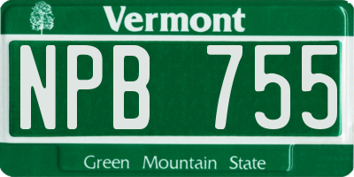 VT license plate NPB755