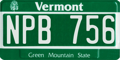 VT license plate NPB756