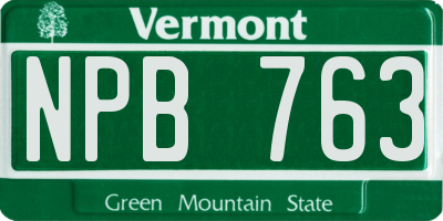 VT license plate NPB763