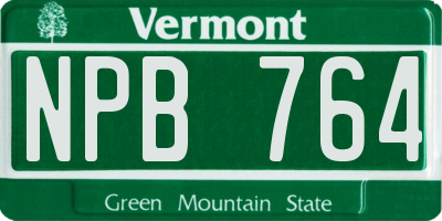 VT license plate NPB764