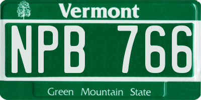 VT license plate NPB766