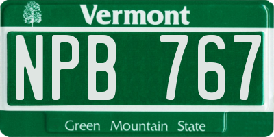 VT license plate NPB767