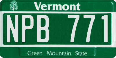 VT license plate NPB771