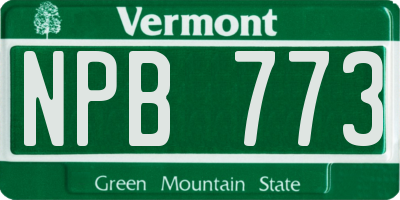 VT license plate NPB773