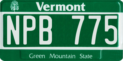 VT license plate NPB775