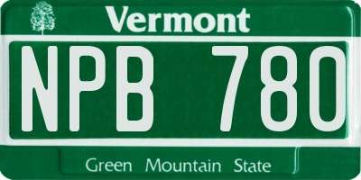 VT license plate NPB780