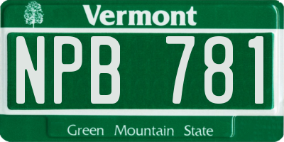 VT license plate NPB781