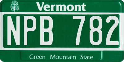 VT license plate NPB782