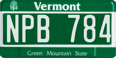 VT license plate NPB784