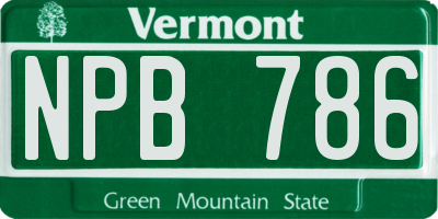 VT license plate NPB786