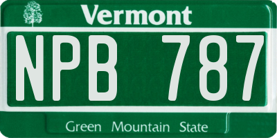 VT license plate NPB787