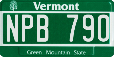 VT license plate NPB790