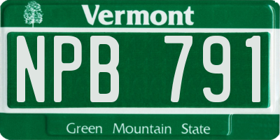 VT license plate NPB791