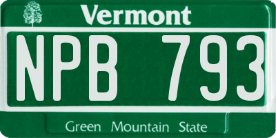 VT license plate NPB793