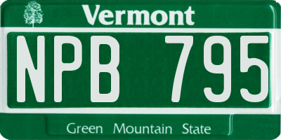 VT license plate NPB795