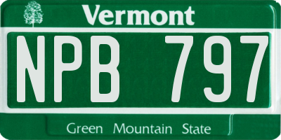 VT license plate NPB797