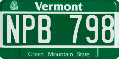 VT license plate NPB798