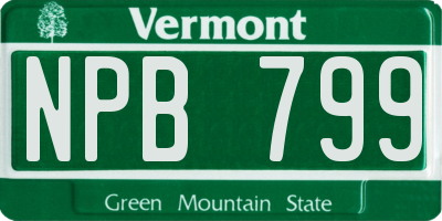 VT license plate NPB799