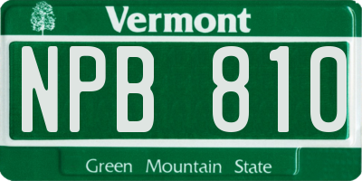 VT license plate NPB810