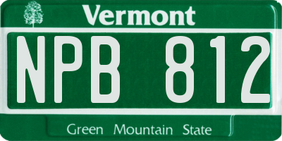 VT license plate NPB812